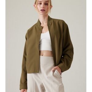 Athleta Endless Bomber Jacket for Women in Acacia Olive